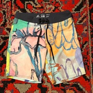 RVCA  ANP Artist Network Program - Sage Vaughn Abstract Floral Boardshorts 30